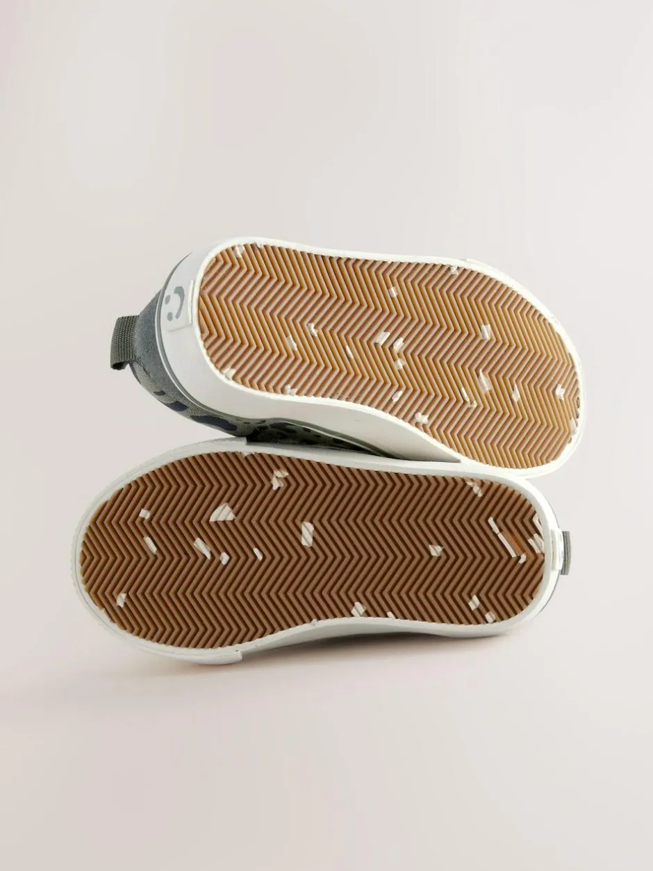 Next Khaki Green Standard Fit (F) Touch Fastening Skate Trainers