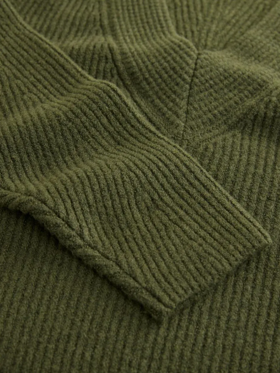Next Super Soft V-Neck Midi Dress With Wool Khaki Green Hot