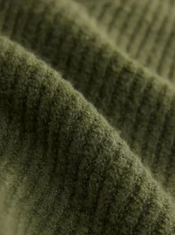 Next Super Soft V-Neck Midi Dress With Wool Khaki Green Hot