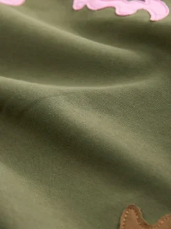 Next Sweatshirt with Appliqué Details Khaki Green Clearance