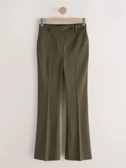 Next Tailored Bootcut Trousers With Wool Khaki Green