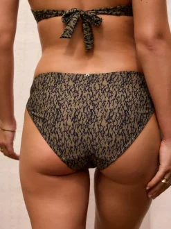 Next Khaki Green/Black High Leg Bikini Bottoms
