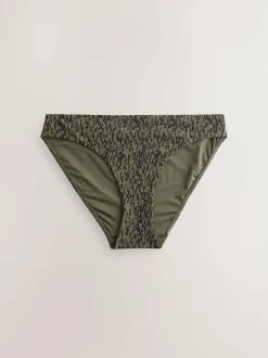Next Khaki Green/Black High Leg Bikini Bottoms