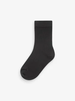 Next Cotton Rich Fine Rib Socks 7 Pack Khaki Green/Grey Hot