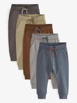 Next Khaki/Grey/Blue Skinny Fit Joggers 5 Pack (3mths-7yrs) Best