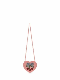 Konges Sløjd Pink Beaded Heart Bag Clearance