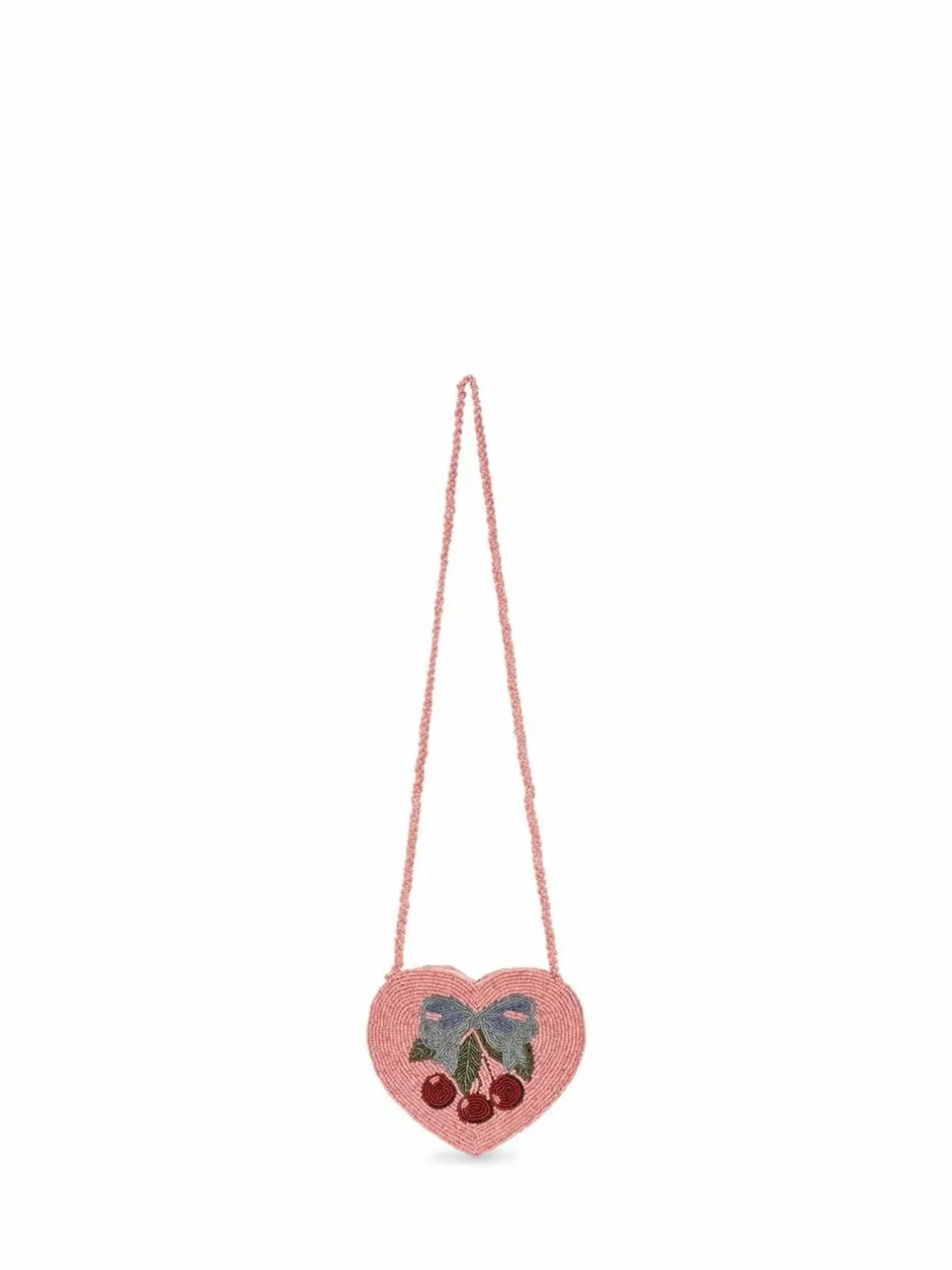 Konges Sløjd Pink Beaded Heart Bag Clearance