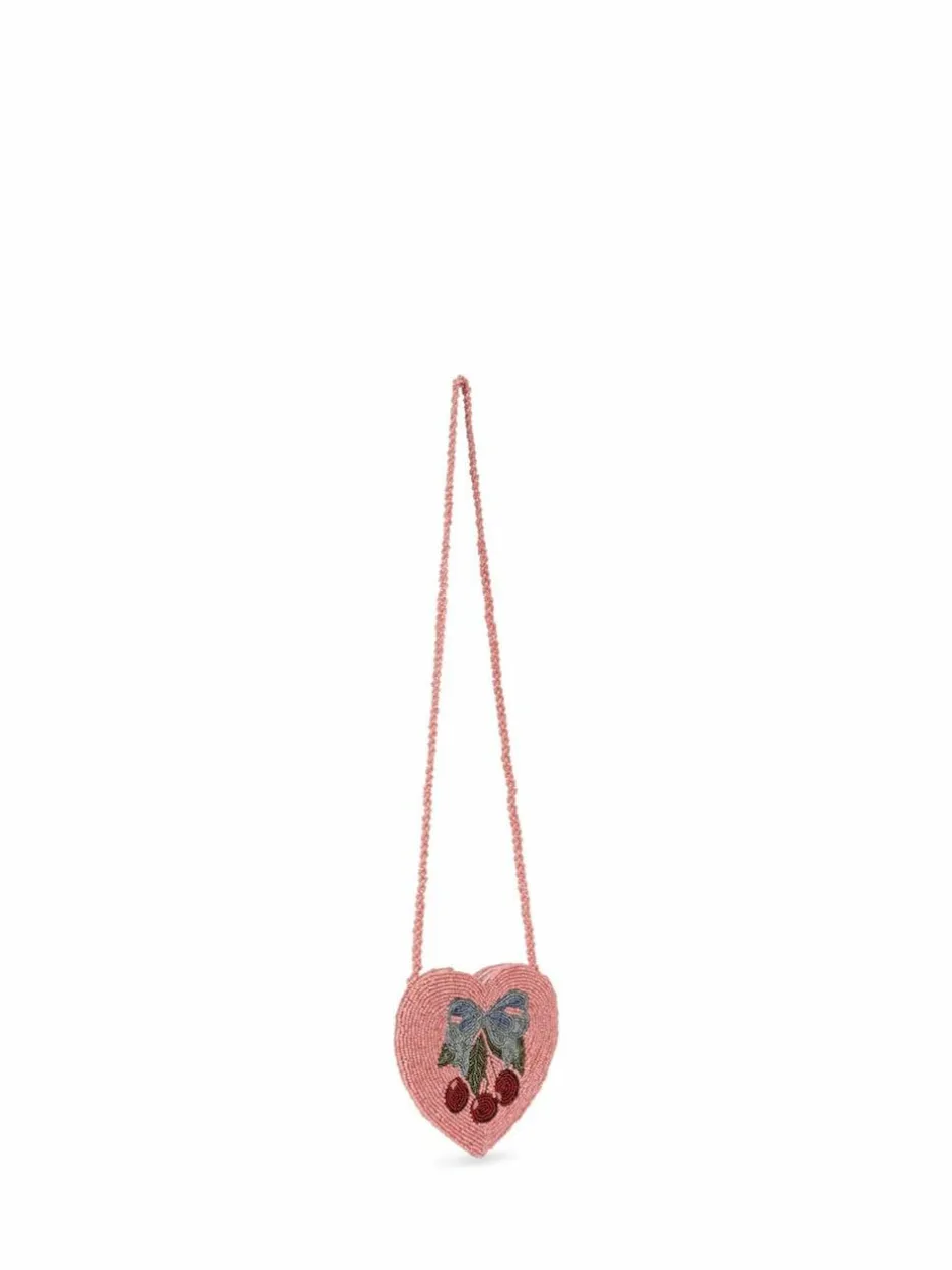 Konges Sløjd Pink Beaded Heart Bag Clearance