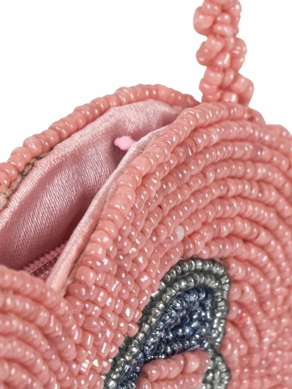 Konges Sløjd Pink Beaded Heart Bag Clearance