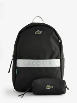 Lacoste Black Backpack with Pencil Case Online