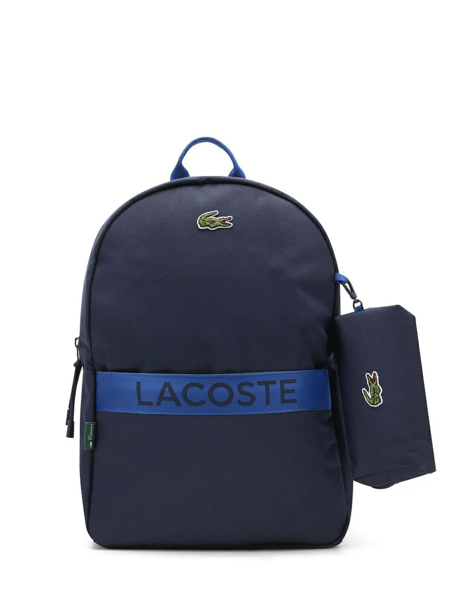 Lacoste Blue Backpack with Pencil Case Outlet