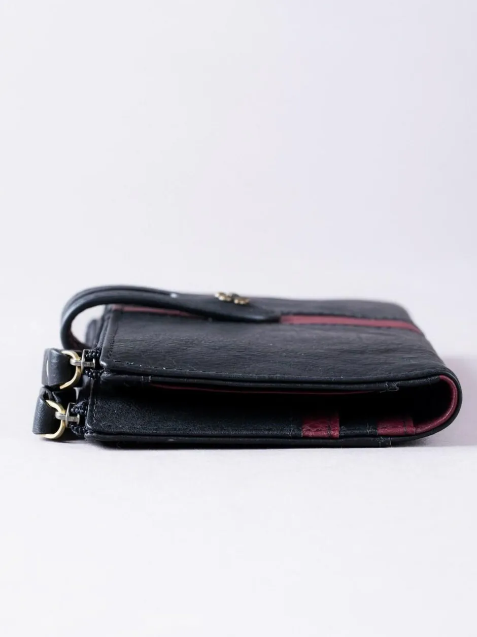 Lakeland Leather Hartsop Leather Double Zip Purse Black