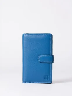Lakeland Leather Blue Medium Tab Purse Clearance