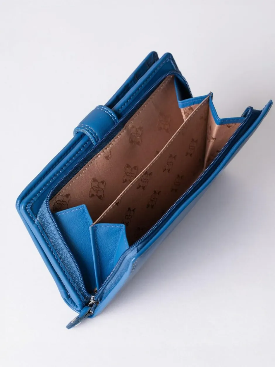 Lakeland Leather Blue Medium Tab Purse Clearance