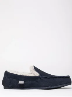 Lakeland Leather Mens Sheepskin Slip-On Moccasins Blue New