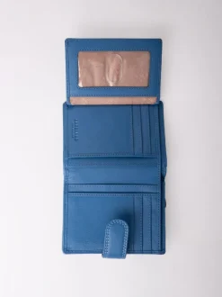 Lakeland Leather Blue Small Tab Purse Sale