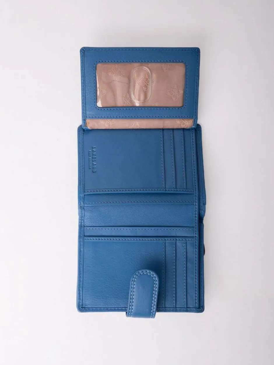 Lakeland Leather Blue Small Tab Purse Sale