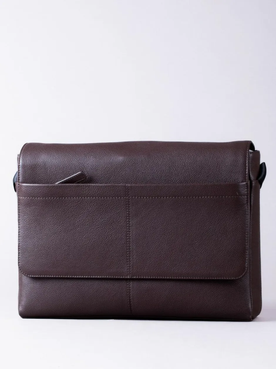Lakeland Leather Crummock Laptop Messenger Bag Brown Clearance