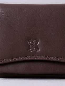 Lakeland Leather Brown Small Leather Flapover Purse New