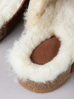 Lakeland Leather Brown Unisex Sheepskin Clog Slippers Outlet