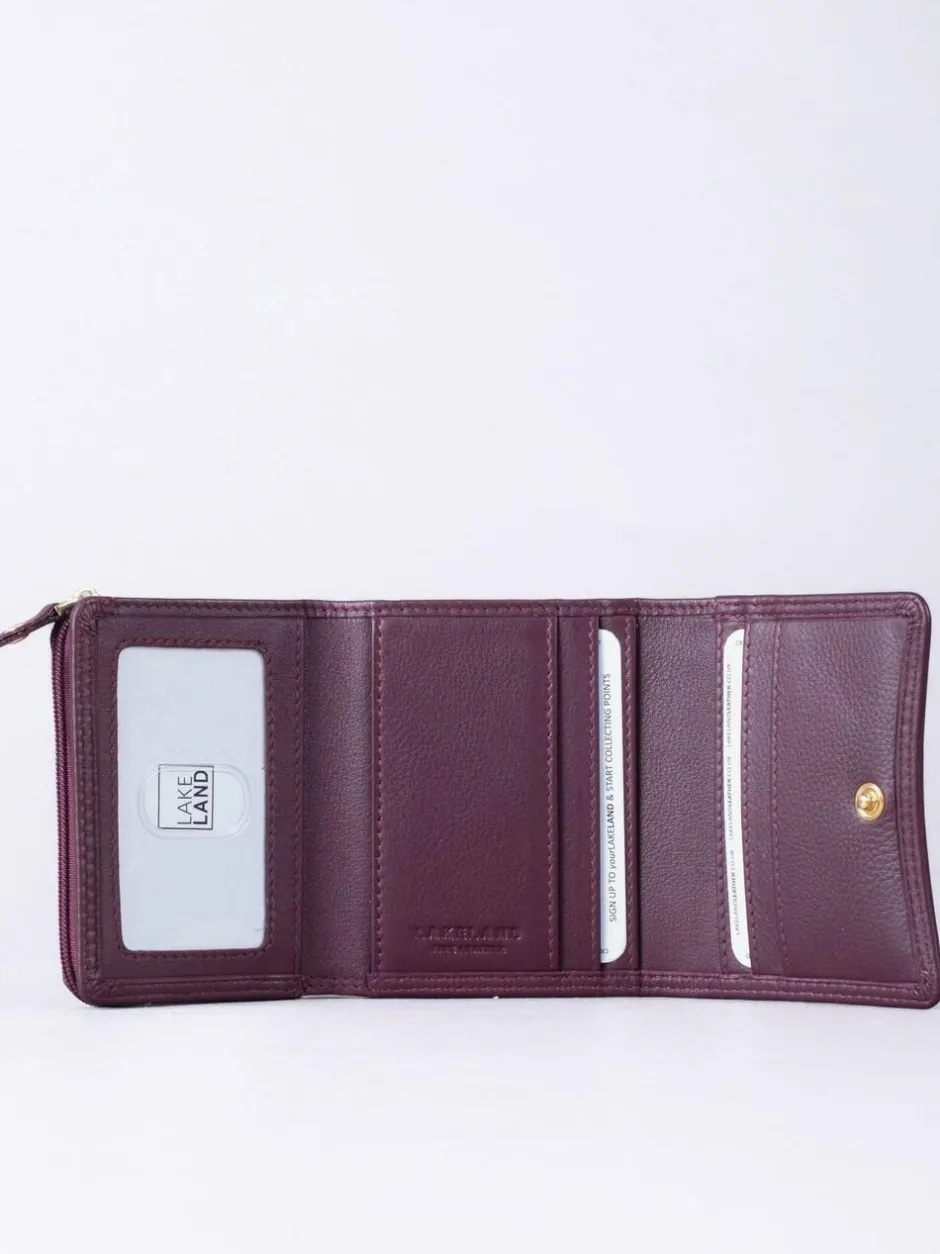 Lakeland Leather Burgundy Small Leather Flapover Purse Sale