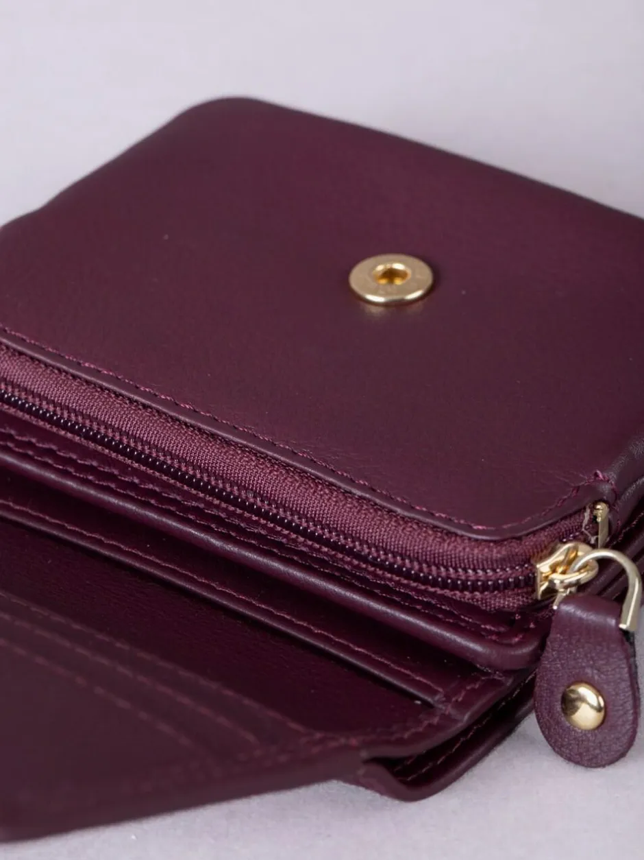 Lakeland Leather Burgundy Small Leather Flapover Purse Sale