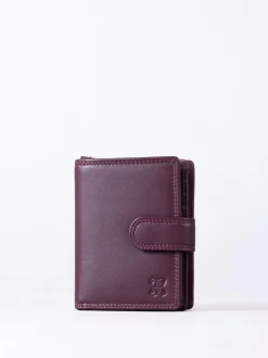 Lakeland Leather Burgundy Red Small Tab Purse Hot