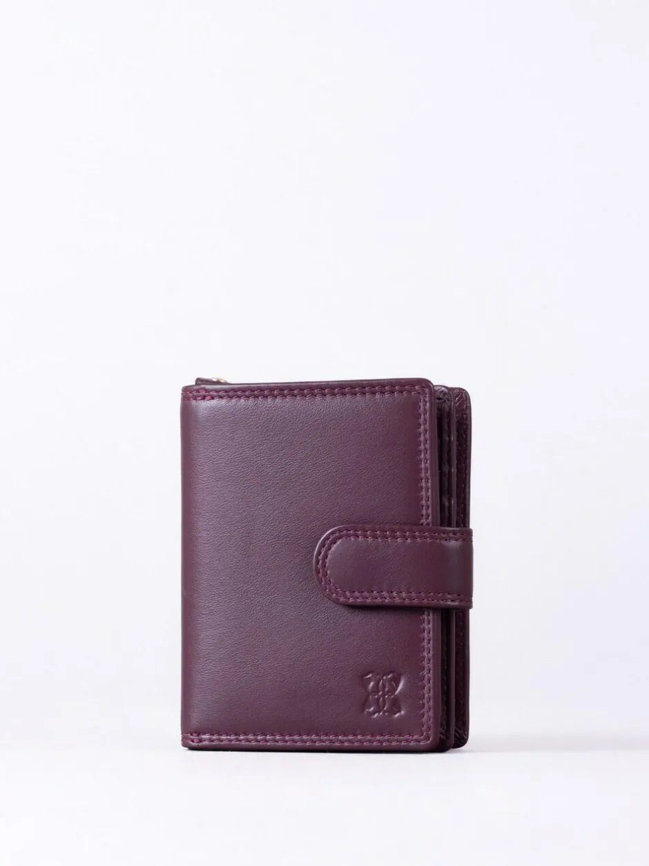 Lakeland Leather Burgundy Red Small Tab Purse Hot