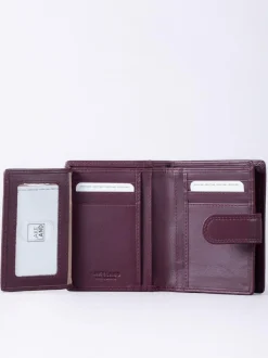 Lakeland Leather Burgundy Red Small Tab Purse Hot