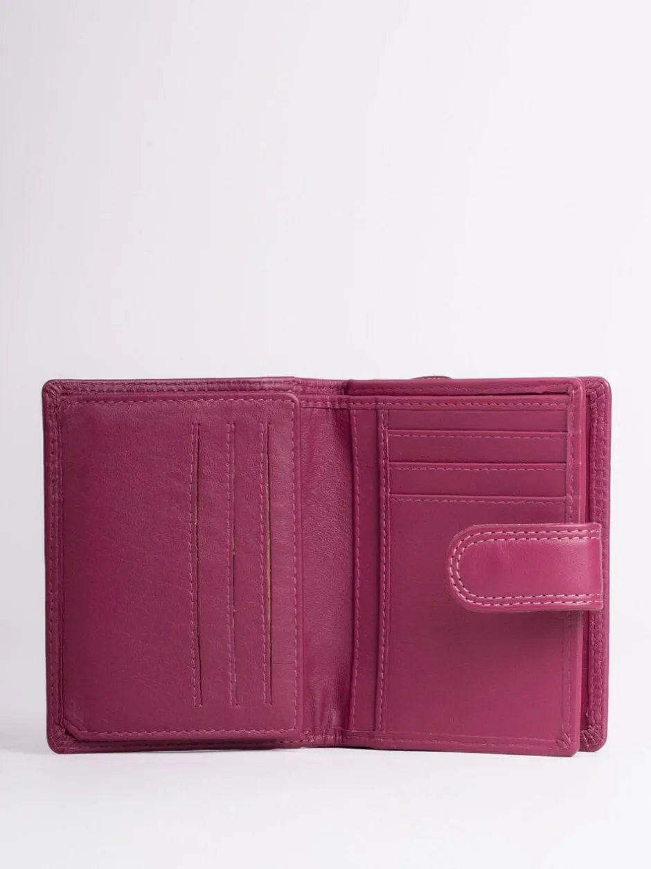 Lakeland Leather Cranberry Small Tab Purse Discount