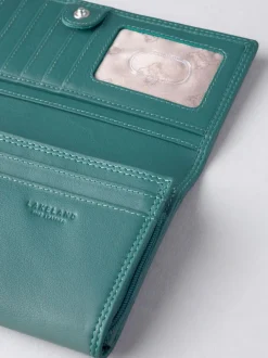 Lakeland Leather Green Haze Large Flapover Purse Sale