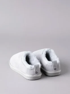 Lakeland Leather Ladies Sheepskin Clog Winter Slippers Grey Discount