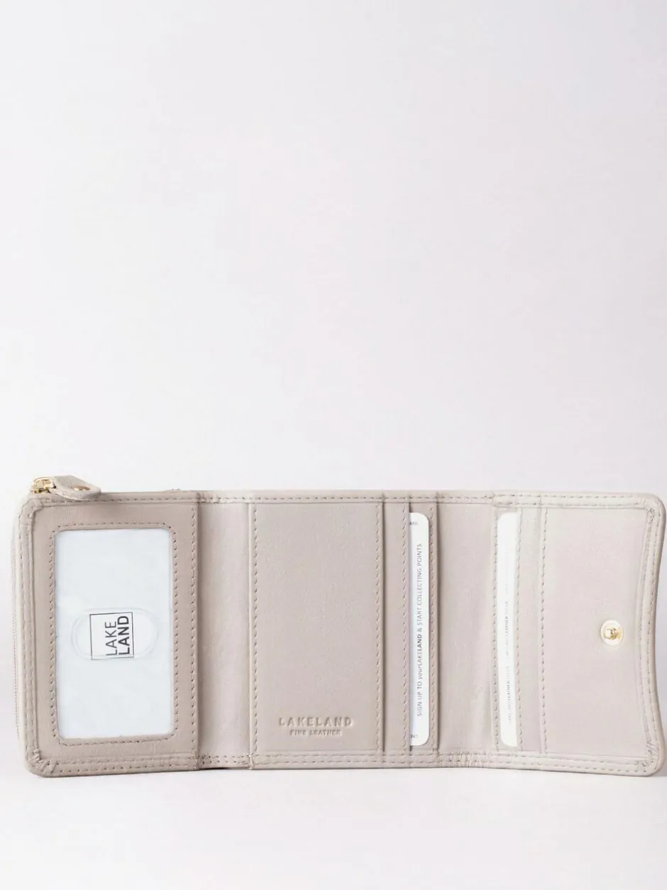 Lakeland Leather Grey Small Leather Flapover Purse Best