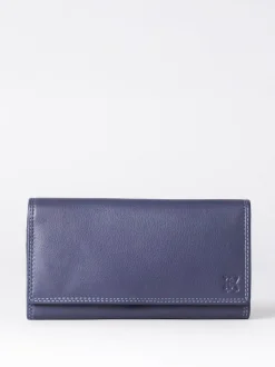 Lakeland Leather Light Purple Large Flapover Purse Sale