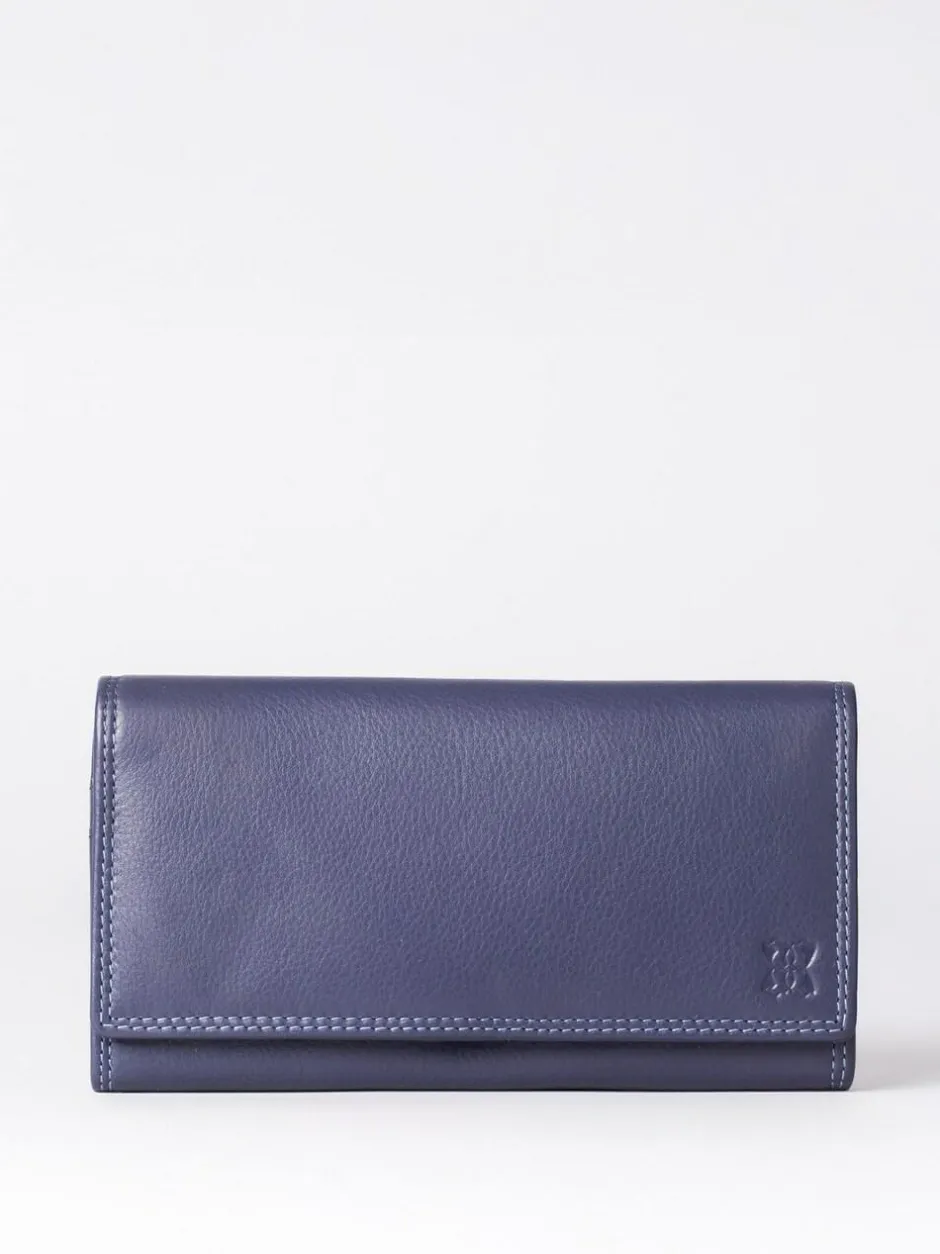 Lakeland Leather Light Purple Large Flapover Purse Sale