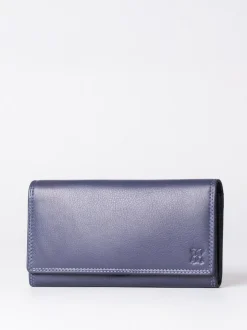 Lakeland Leather Light Purple Large Flapover Purse Sale