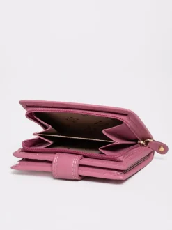 Lakeland Leather Mauve Pink Small Tab Purse Clearance