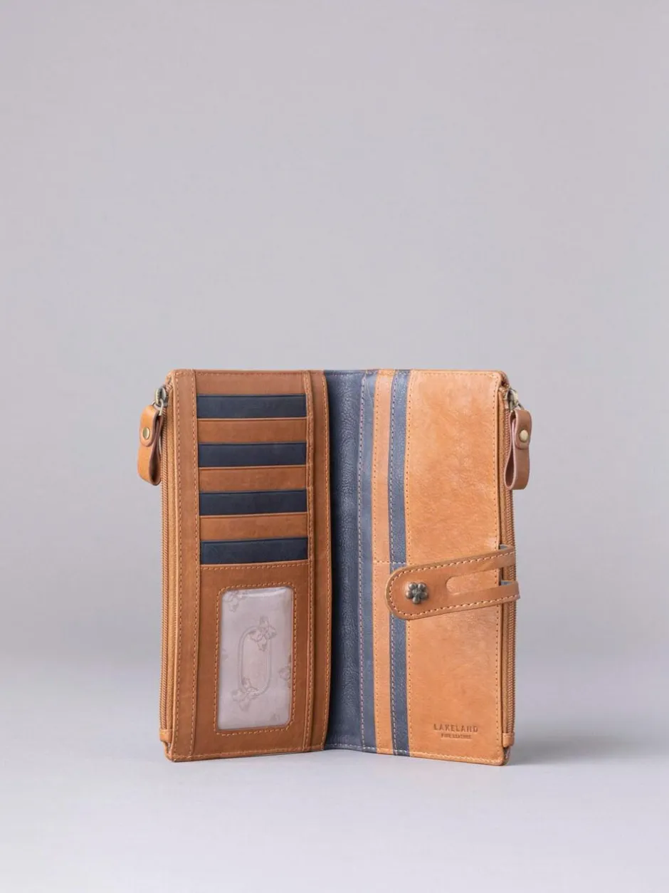 Lakeland Leather Hartsop Leather Double Zip Purse Natural Clearance
