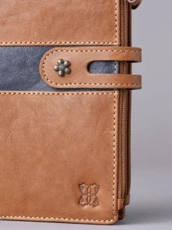 Lakeland Leather Hartsop Leather Double Zip Purse Natural Clearance