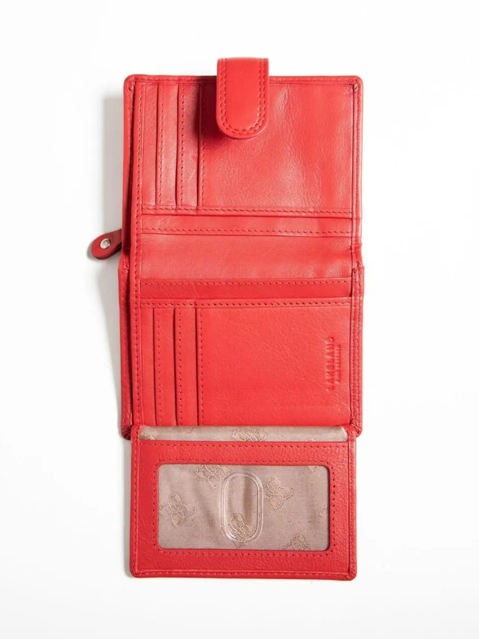 Lakeland Leather Red Small Tab Purse Hot