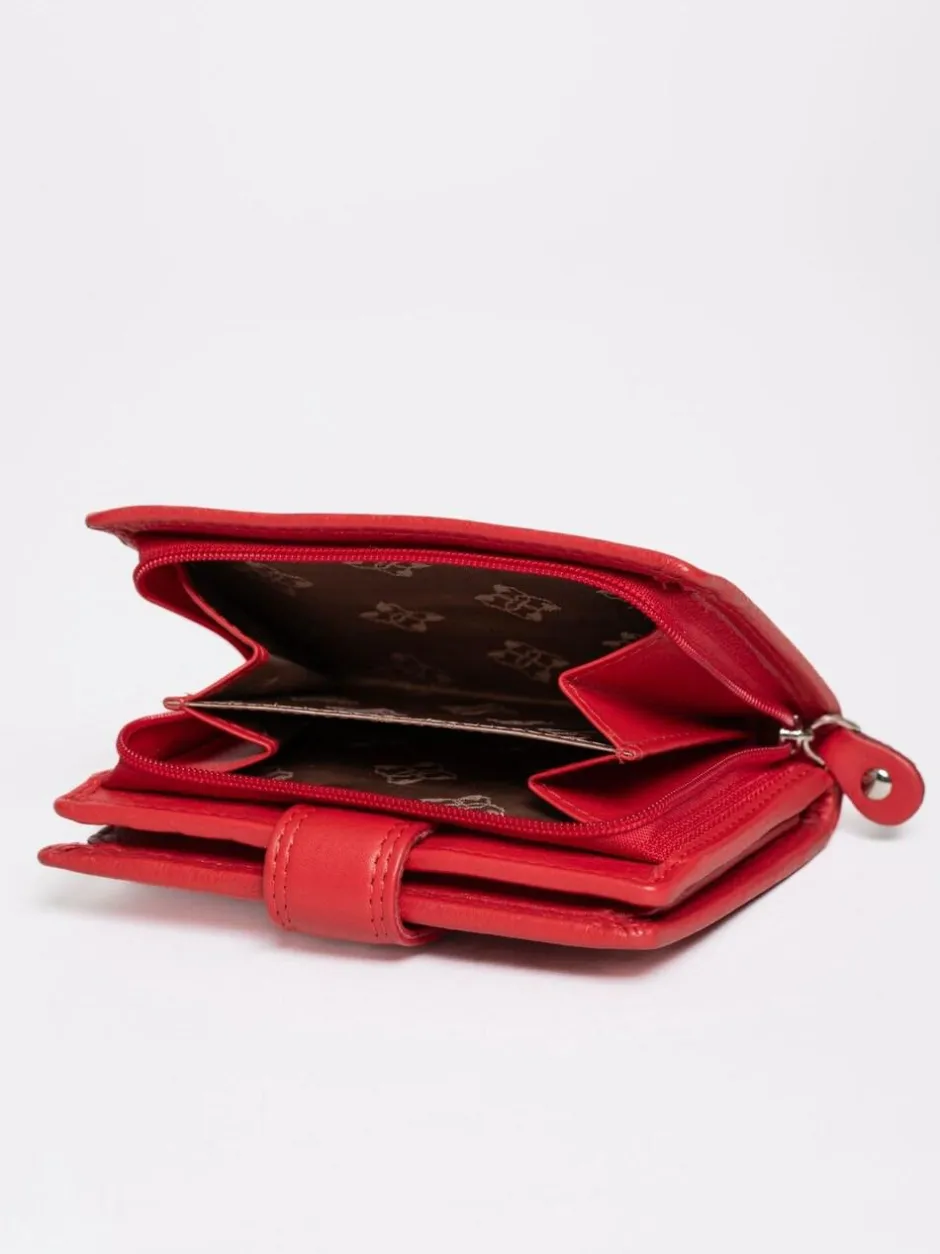 Lakeland Leather Red Small Tab Purse Hot
