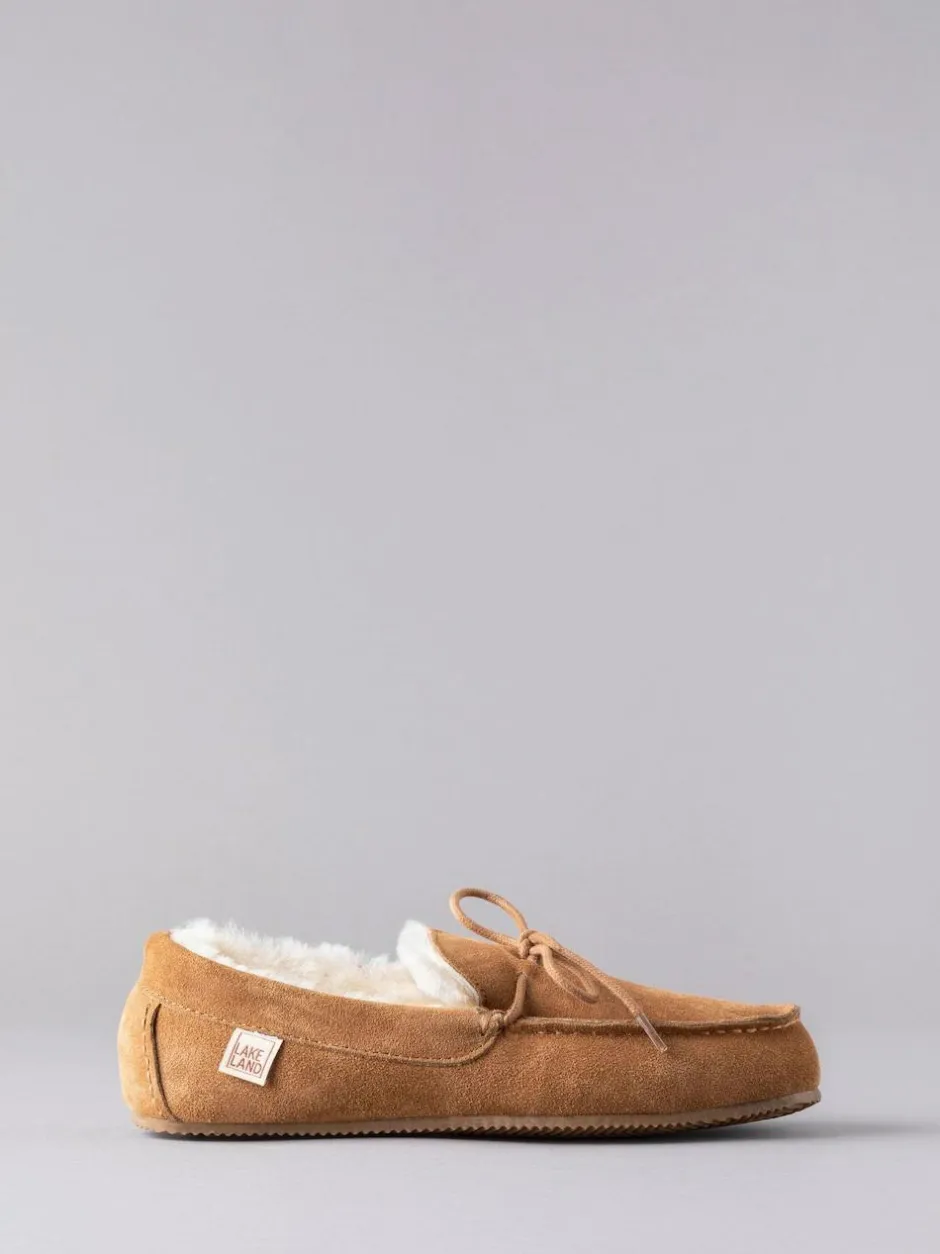 Lakeland Leather Mens Sheepskin Moccasin Slippers Tan Brown Online
