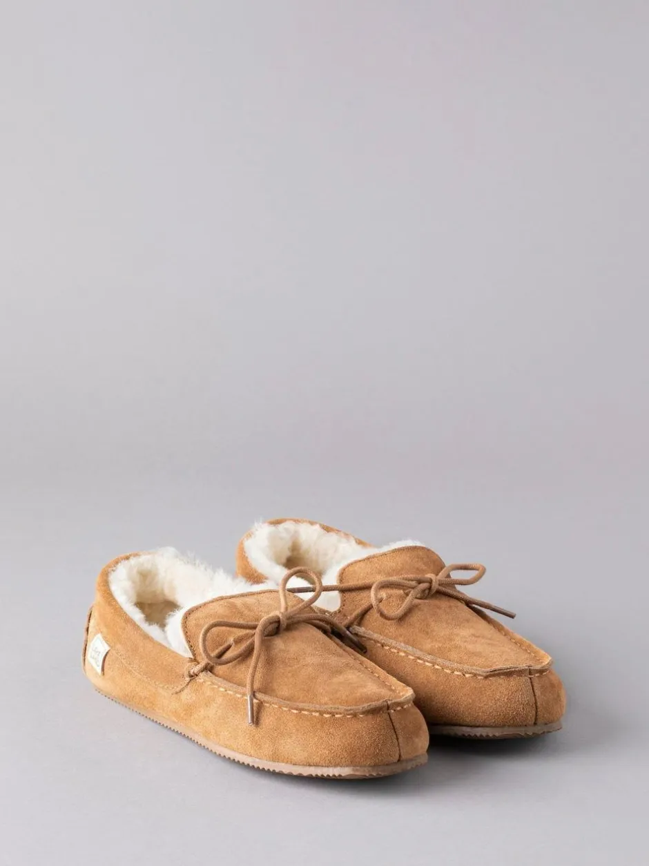 Lakeland Leather Mens Sheepskin Moccasin Slippers Tan Brown Online