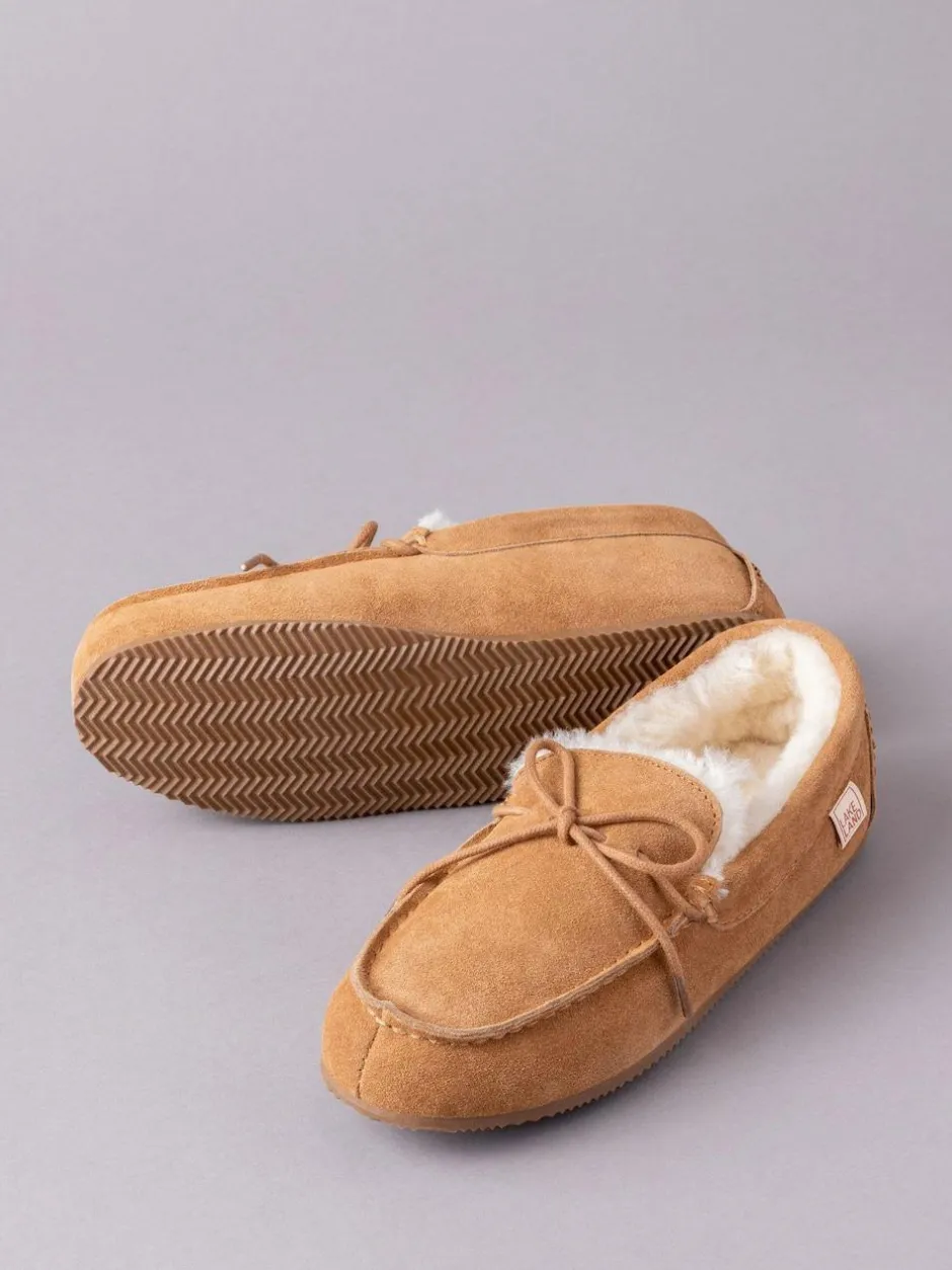 Lakeland Leather Mens Sheepskin Moccasin Slippers Tan Brown Online