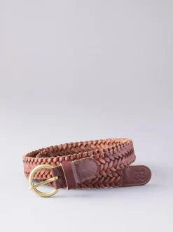 Lakeland Leather Waverton Woven Belt Tan Outlet