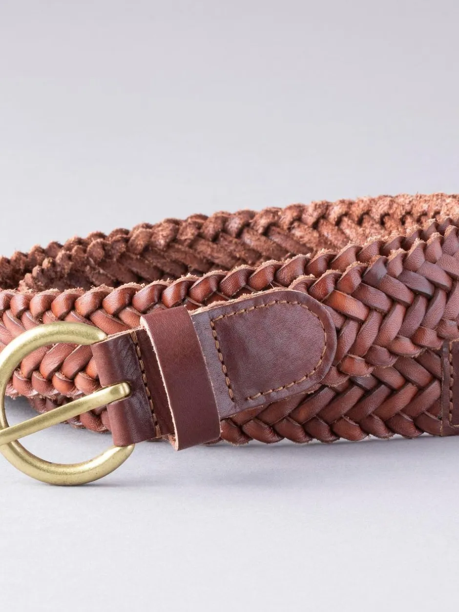 Lakeland Leather Waverton Woven Belt Tan Outlet