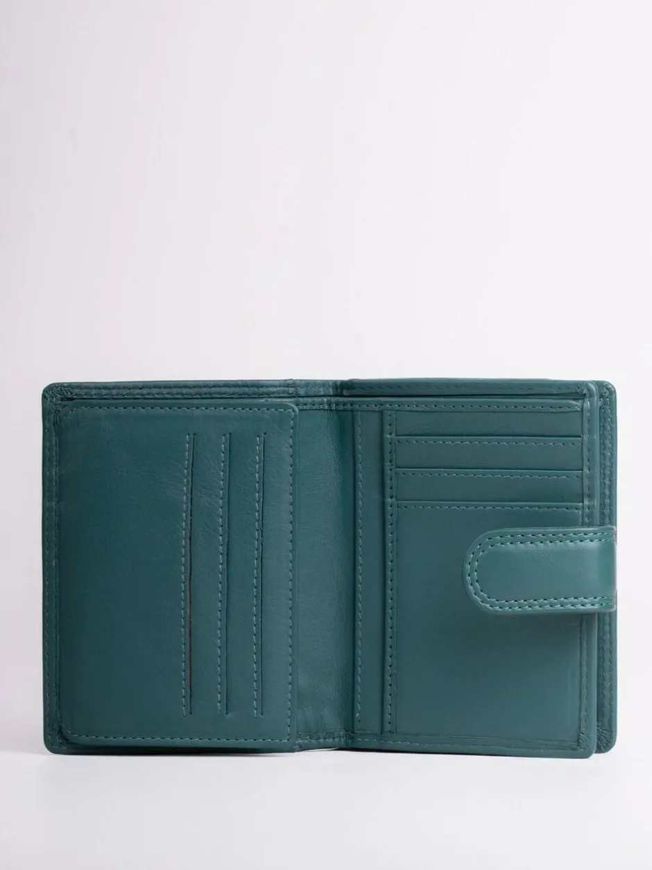 Lakeland Leather Teal Green Small Tab Purse New