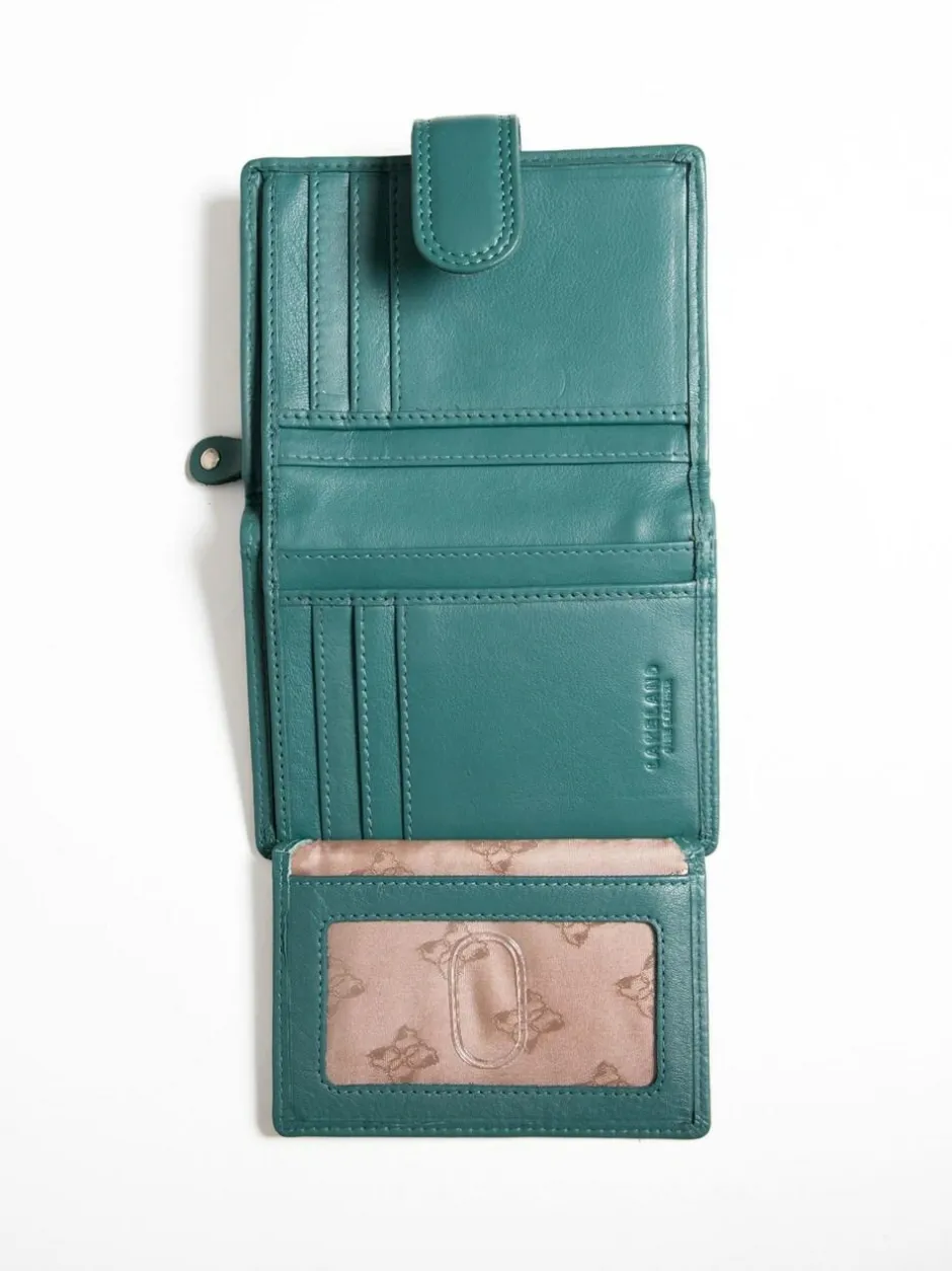 Lakeland Leather Teal Green Small Tab Purse New