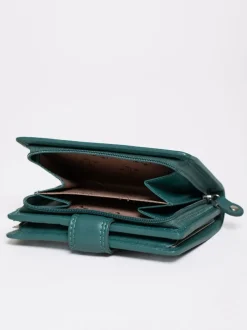 Lakeland Leather Teal Green Small Tab Purse New