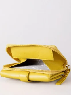 Lakeland Leather Yellow Medium Icon Stud Tab Purse Best